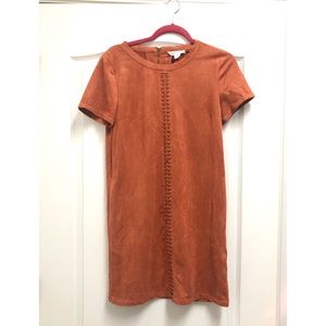 Boutique rust colored suede dress